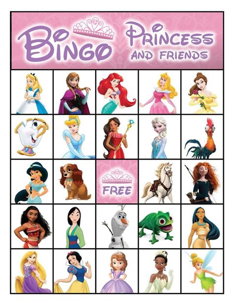 Princess Bingo Free Printable